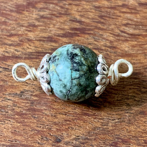 Spoon and handle TEAL-DYED LAVA ROCK bracelet