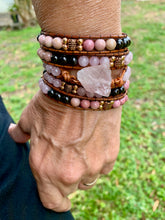 Load image into Gallery viewer, 5-Wrap with ROSE QUARTZ Centerpiece