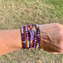 Load image into Gallery viewer, 5-Wrap with AMETHYST Centerpiece