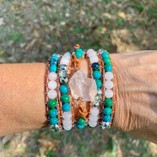 Load image into Gallery viewer, 5-Wrap with ROSE QUARTZ Centerpiece