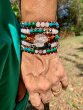 Load image into Gallery viewer, 5-Wrap with ROSE QUARTZ Centerpiece