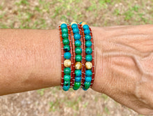 Load image into Gallery viewer, 3-Wrap Chrysocolla and Picture Jasper