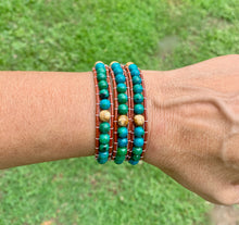 Load image into Gallery viewer, 3-Wrap Chrysocolla and Picture Jasper