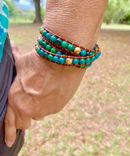 Load image into Gallery viewer, 3-Wrap Chrysocolla and Picture Jasper