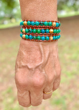 Load image into Gallery viewer, 3-Wrap Chrysocolla and Picture Jasper