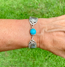Load image into Gallery viewer, Silverware handles TURQUOISE HOWLITE bracelet