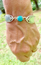 Load image into Gallery viewer, Silverware handles TURQUOISE HOWLITE bracelet
