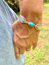 Load image into Gallery viewer, Silverware handles TURQUOISE HOWLITE bracelet
