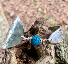Load image into Gallery viewer, Spoon and handle TEAL-DYED LAVA ROCK bracelet