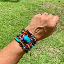 Load image into Gallery viewer, 5-Wrap with TURQUOISE centerpiece