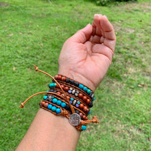 Load image into Gallery viewer, 5-Wrap with TURQUOISE centerpiece