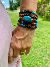 Load image into Gallery viewer, 5-Wrap with TURQUOISE centerpiece