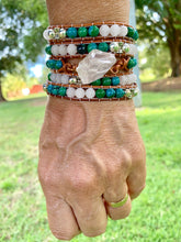 Load image into Gallery viewer, 5-Wrap with ROSE QUARTZ Centerpiece