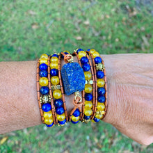 Load image into Gallery viewer, 5-Wrap with LAPIS LAZULI Centerpiece