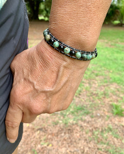 1-Wrap African Turquoise and Black Agate