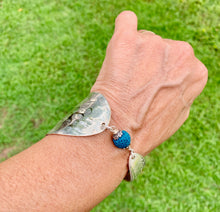 Load image into Gallery viewer, Spoon and handle TEAL-DYED LAVA ROCK bracelet
