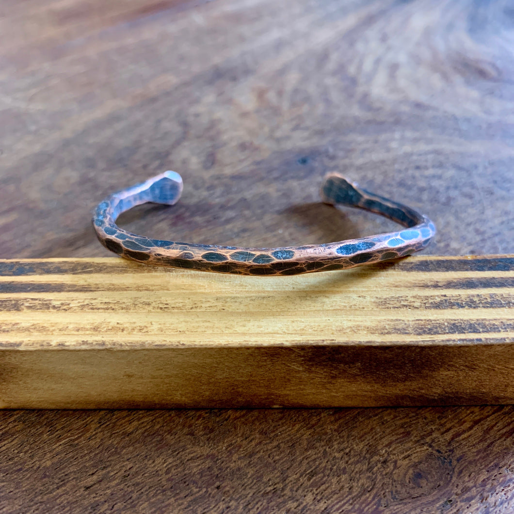 Copper Hammered Med Bangle Bracelet
