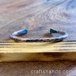Copper Hammered Thick Bangle Bracelet